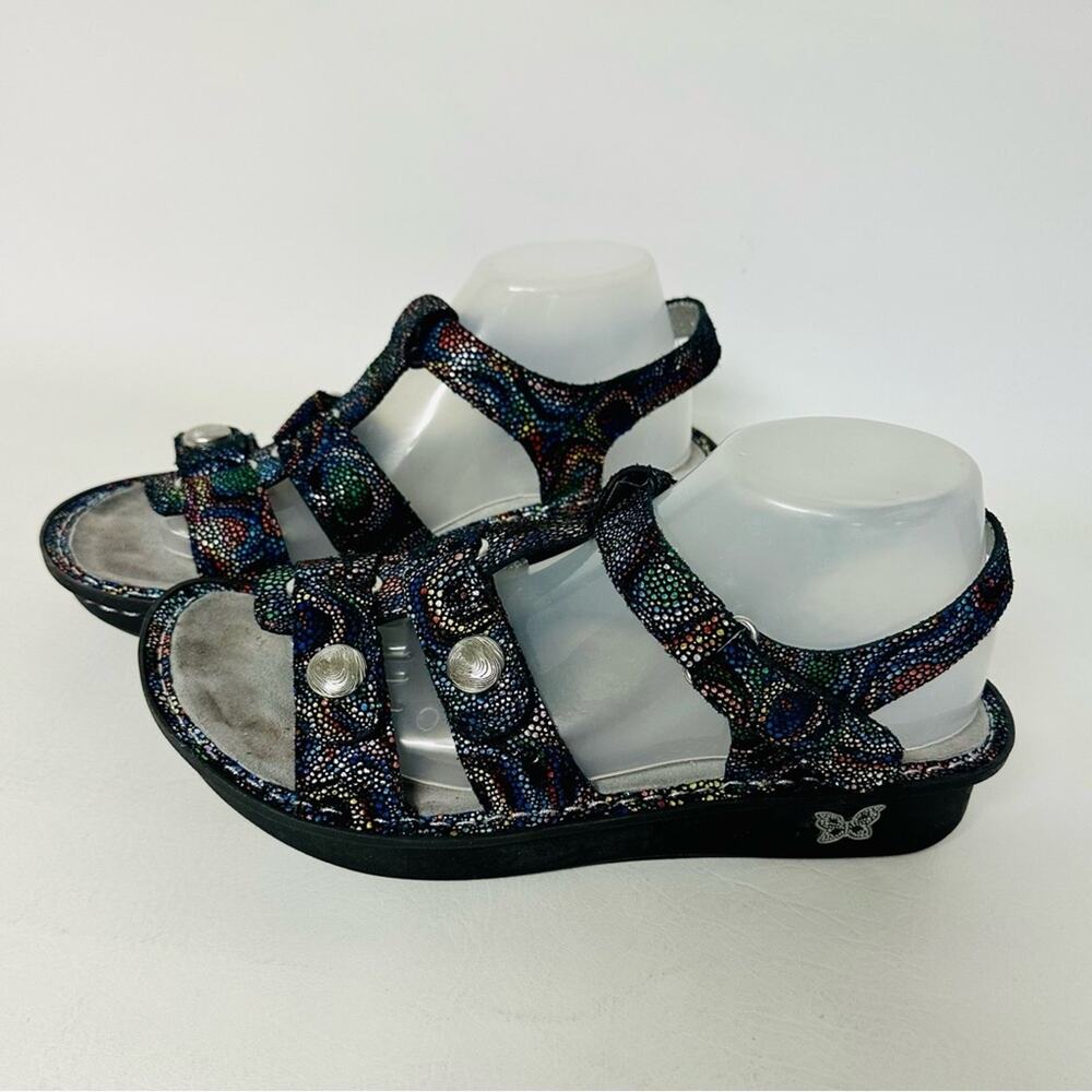 Alegria Womens‎ Lite Leather Sandals Metallic KLE-493 Multicolor Size 40 9.5/10
